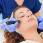 Woman getting cosmetic procedure done