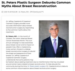 Plastic surgeon Dr. Jeffrey Copeland exposes the falseness of five common breast reconstruction myths.